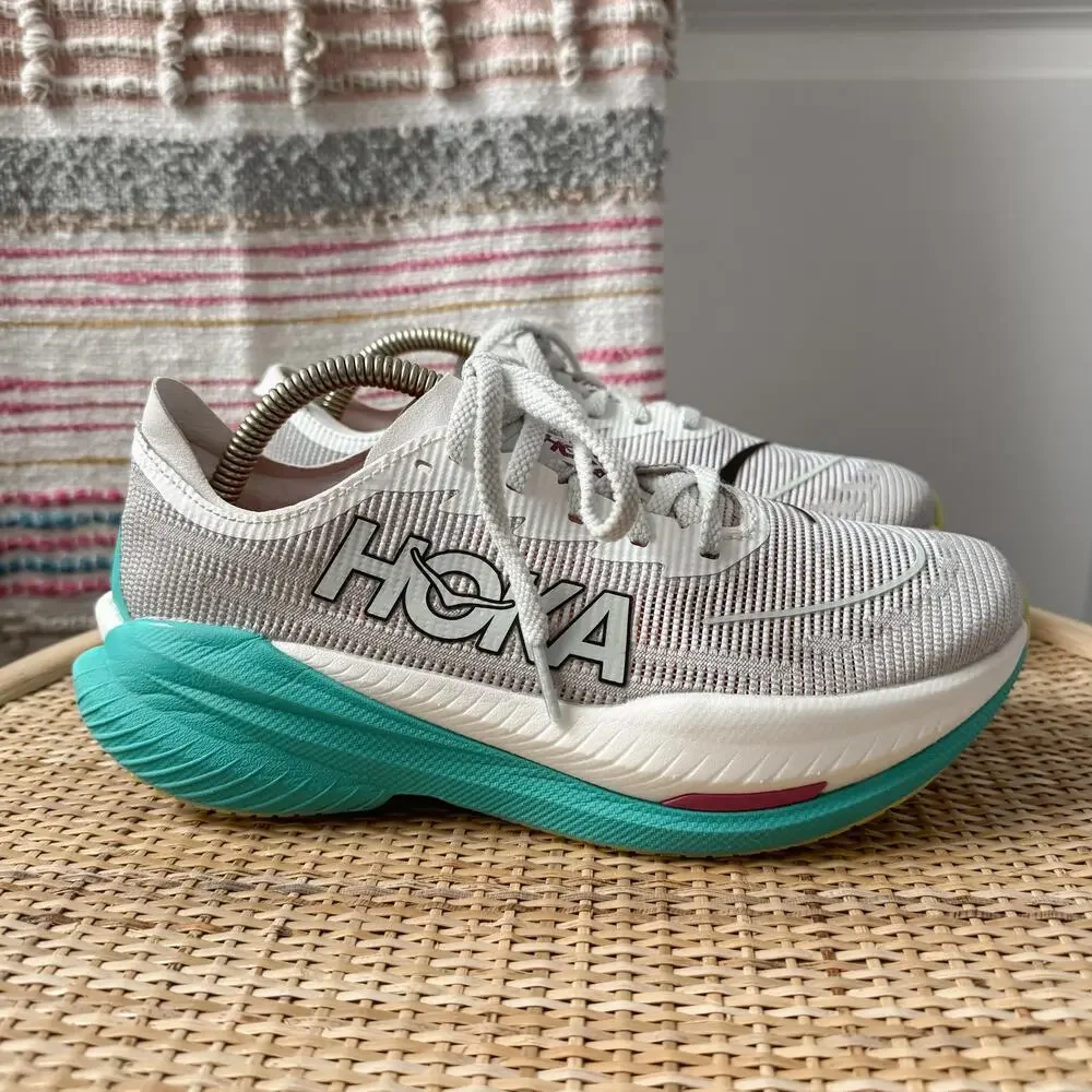 Hoka One One Mach X 2 White Aqua Road Running Sneakers Women’s Size 7 - Picture 2 of 8